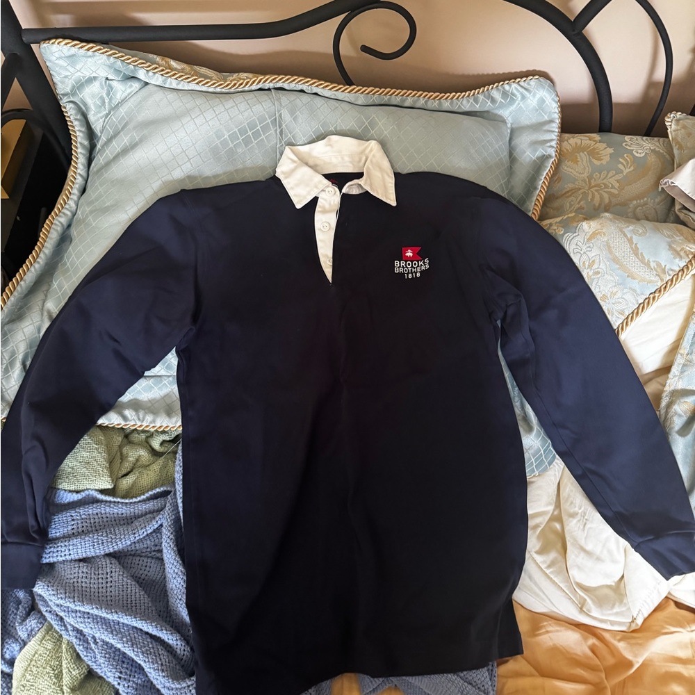 Brooks Brothers Blue and White Long Sleeve Tees
